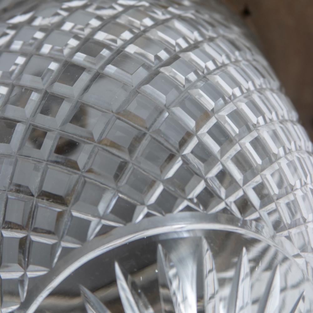 1910s Brass & Cut Crystal Ceiling Light
 View III