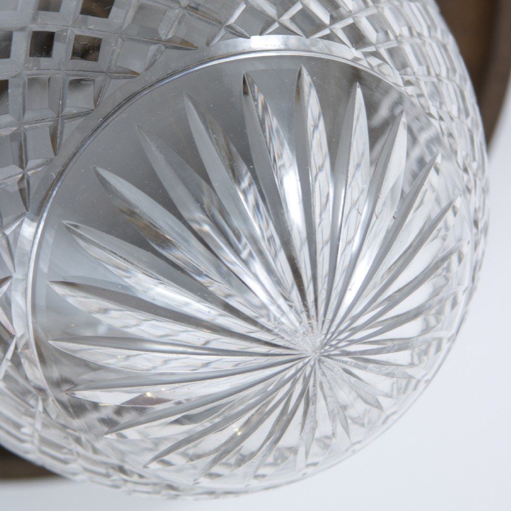 1910s Brass & Cut Crystal Ceiling Light
 View IV