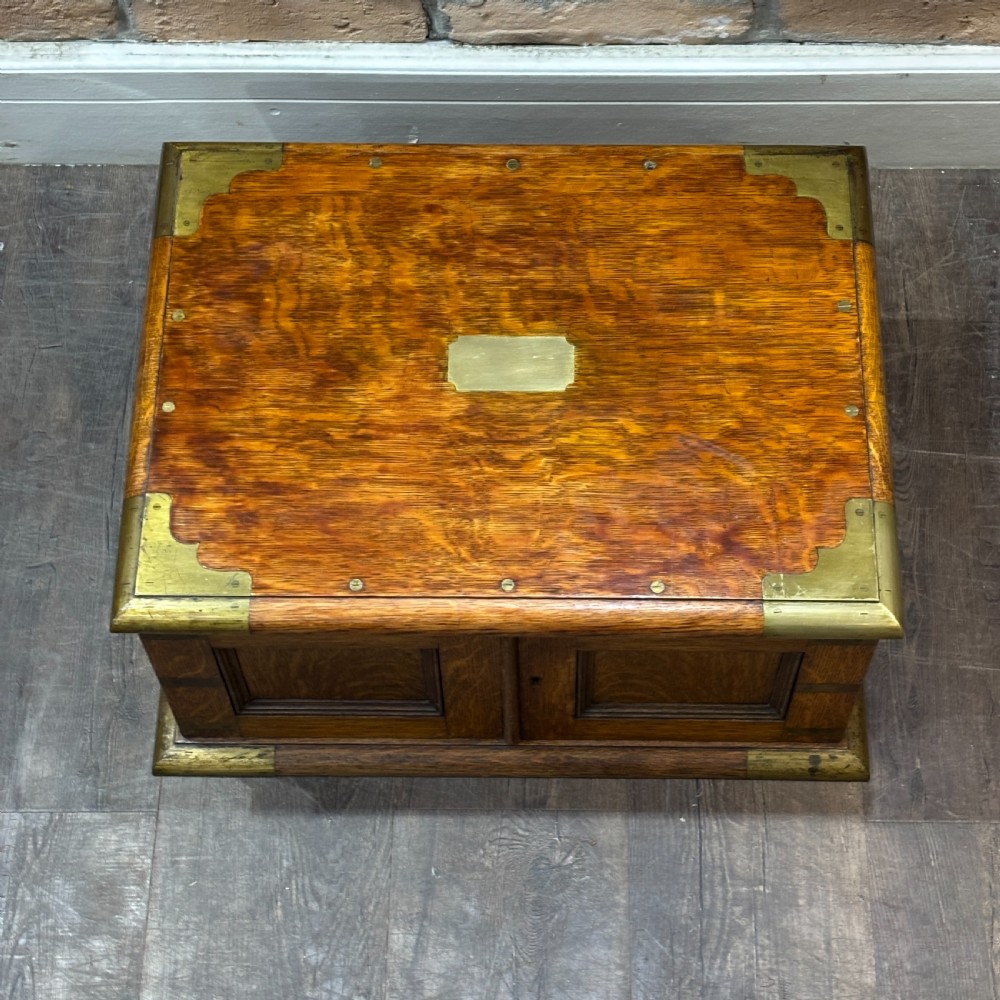 Antique Brass Bound Oak Jeweller’s / Watchmaker’s Cabinet View IV