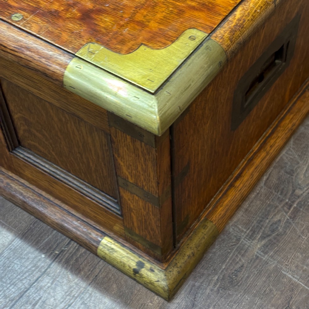 Antique Brass Bound Oak Jeweller’s / Watchmaker’s Cabinet View V