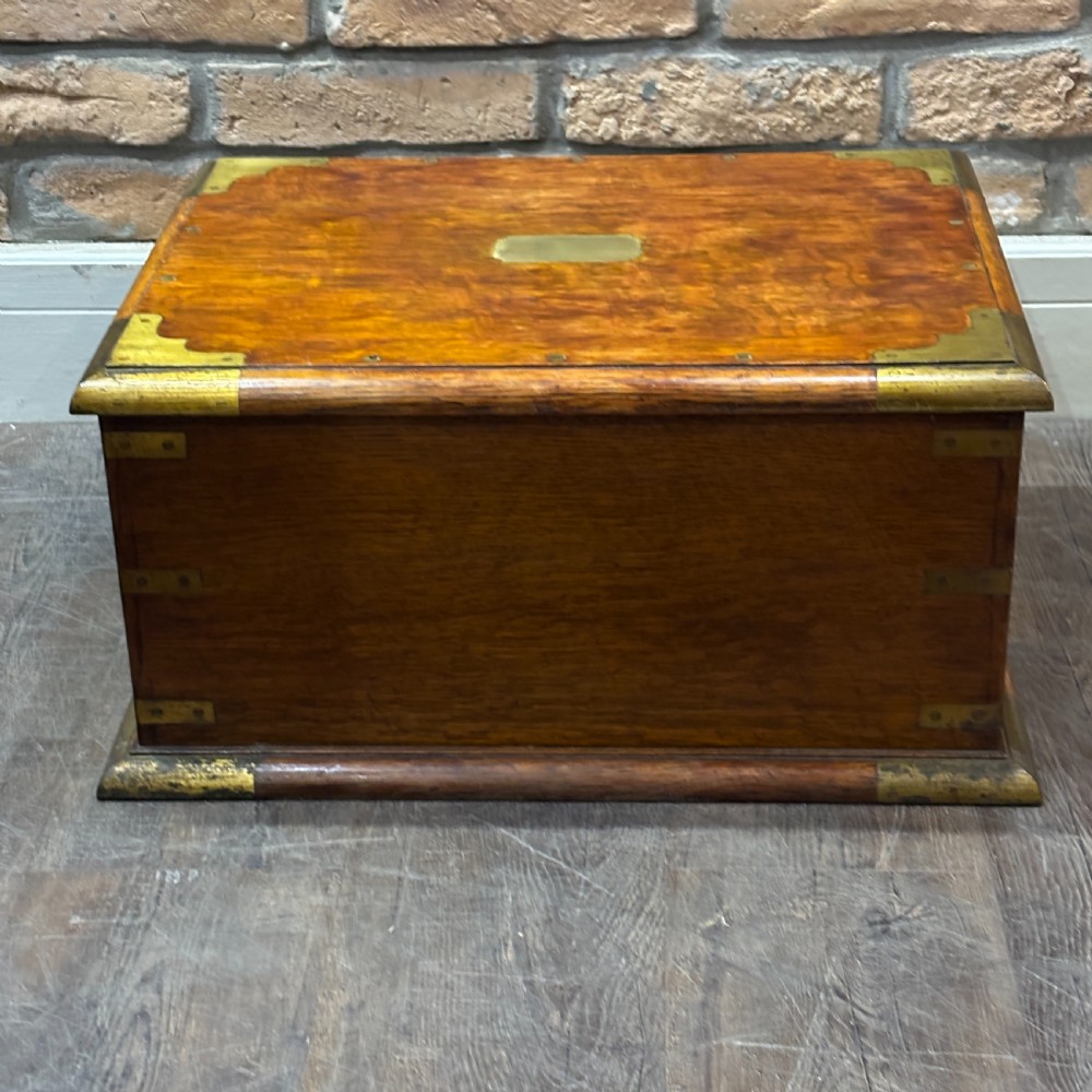 Antique Brass Bound Oak Jeweller’s / Watchmaker’s Cabinet View IX