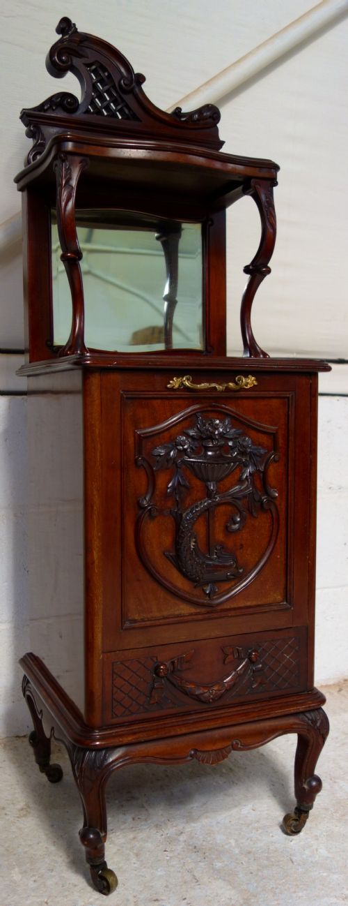 victorian mahogany carved coal purdonium - CATEGORY: ANTIQUE FIREPLACES - DATED VICTORIAN