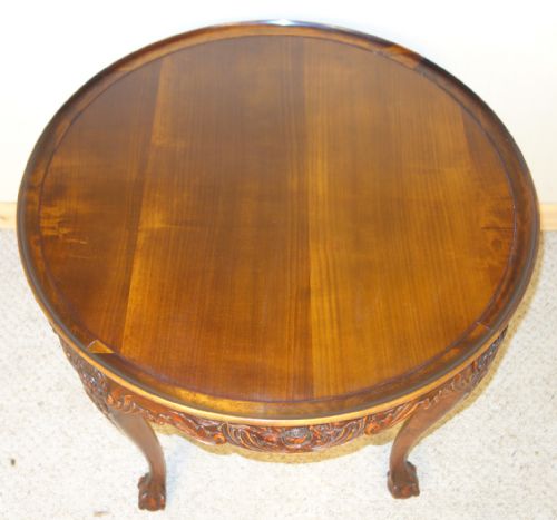 CARVED MAHOGANY CIRCULAR CENTRE TABLE - ADDITIONAL PHOTO 3