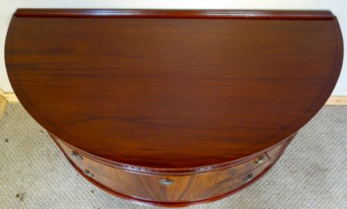 LARGE WARING GILLOW HALFROUND FLAMED MAHOGANY COMMODE - ADDITIONAL PHOTO 1