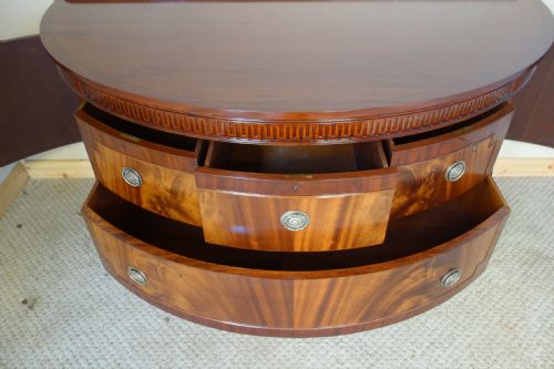 LARGE WARING GILLOW HALFROUND FLAMED MAHOGANY COMMODE - ADDITIONAL PHOTO 9