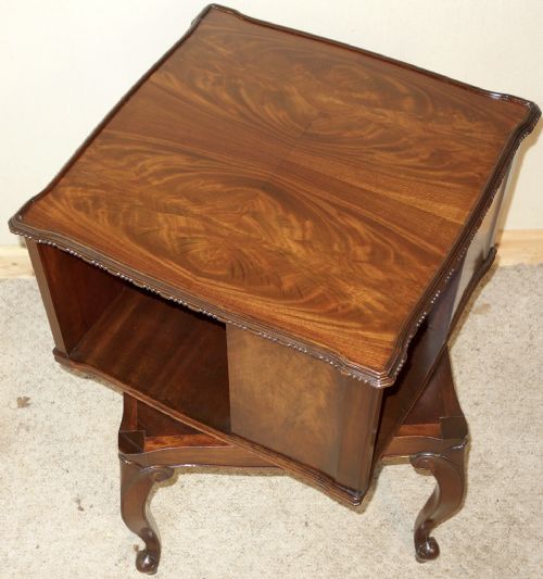 REVOLVING WALNUT BOOK TABLE BOOKCASE - ADDITIONAL PHOTO 1