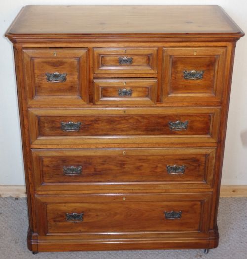 large victorian mahogany pine chest of drawers - CATEGORY: ANTIQUE CHEST OF DRAWERS - DATED 1880