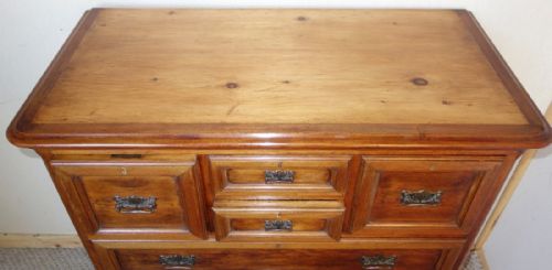 LARGE VICTORIAN MAHOGANY PINE CHEST OF DRAWERS - ADDITIONAL PHOTO 1