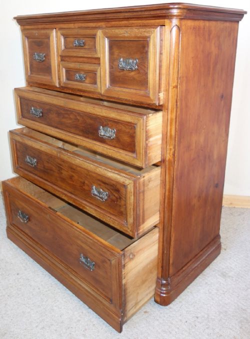 LARGE VICTORIAN MAHOGANY PINE CHEST OF DRAWERS - ADDITIONAL PHOTO 4