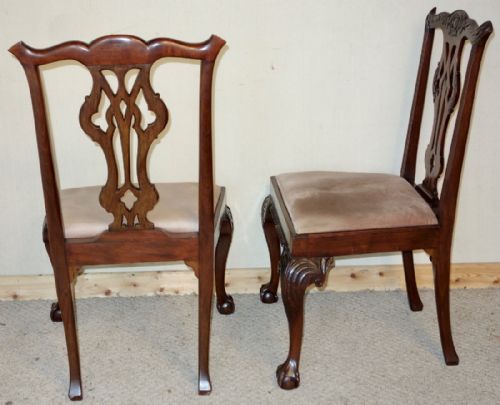 SET OF SIX CARVED MAHOGANY CHIPPENDALE STYLE DINING CHAIRS - ADDITIONAL PHOTO 2