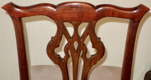 SET OF SIX CARVED MAHOGANY CHIPPENDALE STYLE DINING CHAIRS - ADDITIONAL PHOTO 4