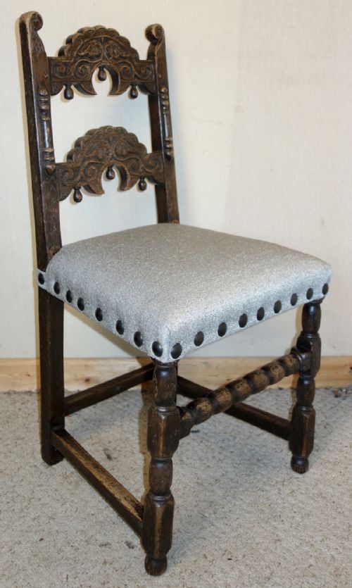 SET OF 8 CARVED OAK DERBYSHIRE CHAIRS - ADDITIONAL PHOTO 5