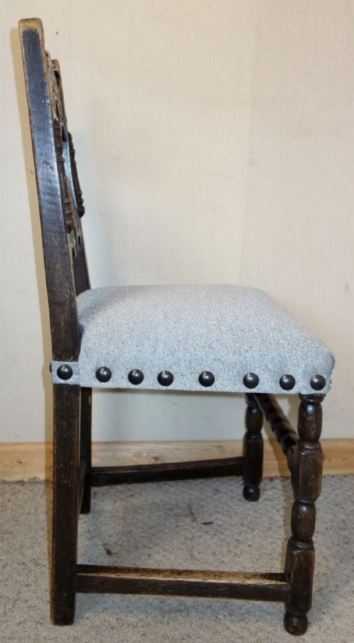 SET OF 8 CARVED OAK DERBYSHIRE CHAIRS - ADDITIONAL PHOTO 6