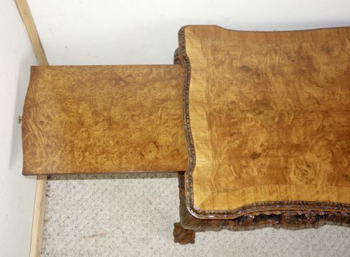 LONGJOHN CARVED WALNUT COFFEE TABLE WITH SLIDES - ADDITIONAL PHOTO 10