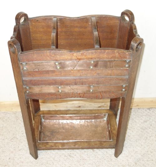 ARTS CRAFTS OAK STICK STAND - ADDITIONAL PHOTO 4