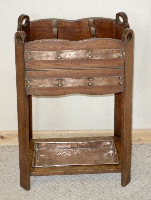 ARTS CRAFTS OAK STICK STAND - ADDITIONAL PHOTO 6