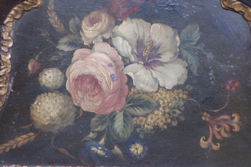 SMALL WALL MIRROR WITH OIL PAINTING GILT - ADDITIONAL PHOTO 2