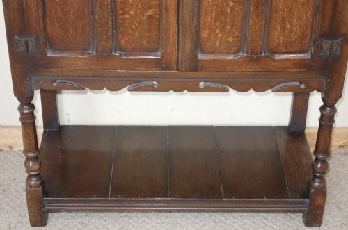 CARVED DISTRESSED IPSWICH OAK CUPBOARD - ADDITIONAL PHOTO 2