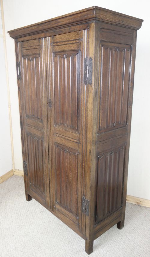 DARK SOLID OAK DOUBLE DOOR WARDROBE - ADDITIONAL PHOTO 6