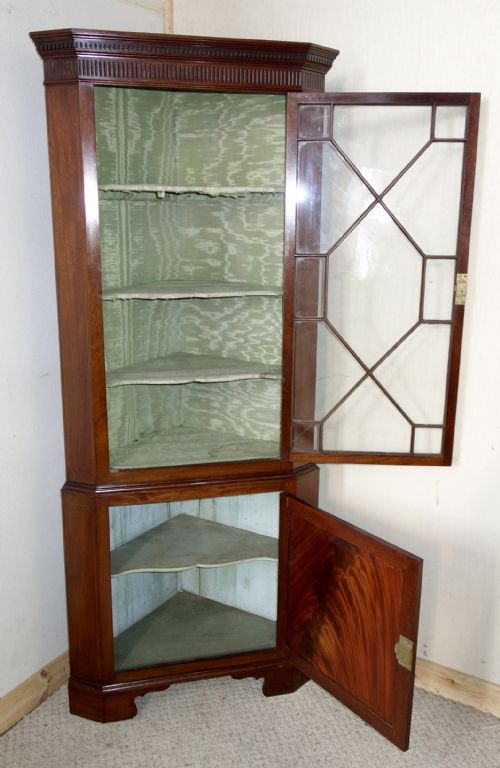EDWARDIAN MAHOGANY CORNER CABINET - ADDITIONAL PHOTO 5