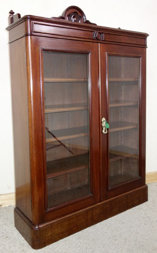 MAHOGANY VICTORIAN GLAZED BOOKCASE - ADDITIONAL PHOTO 3
