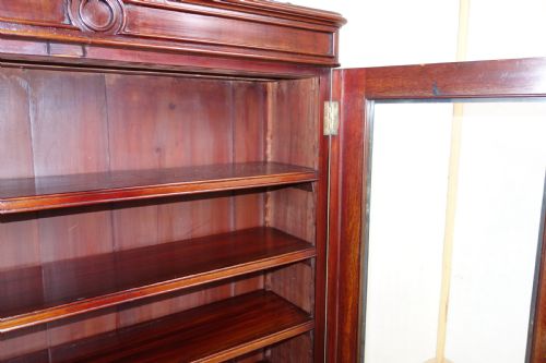 MAHOGANY VICTORIAN GLAZED BOOKCASE - ADDITIONAL PHOTO 7