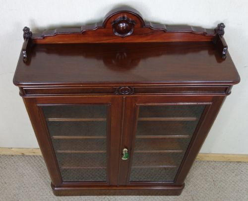 MAHOGANY VICTORIAN GLAZED BOOKCASE - ADDITIONAL PHOTO 9