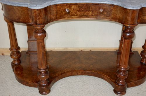 VICTORIAN MARBLETOP BURR WALNUT WASHSTAND - ADDITIONAL PHOTO 3