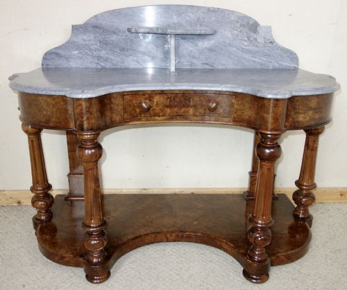 VICTORIAN MARBLETOP BURR WALNUT WASHSTAND - ADDITIONAL PHOTO 9
