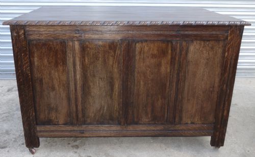 LARGE VICTORIAN CARVED OAK DESK - ADDITIONAL PHOTO 7