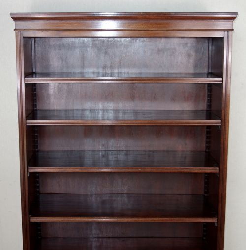 TALL OPEN NARROW MAHOGANY BOOKCASE - ADDITIONAL PHOTO 2