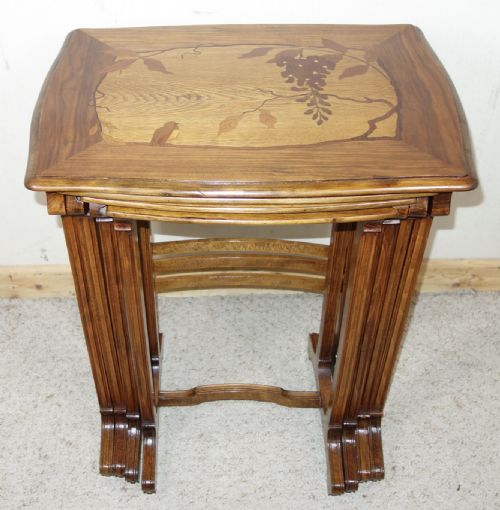 french art nouveau gall inspired nest of four tables - CATEGORY: ANTIQUE TABLES - DATED 1910