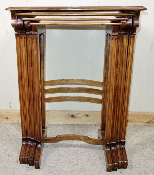 FRENCH ART NOUVEAU GALL INSPIRED NEST OF FOUR TABLES - ADDITIONAL PHOTO 5