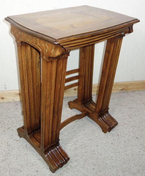FRENCH ART NOUVEAU GALL INSPIRED NEST OF FOUR TABLES - ADDITIONAL PHOTO 7