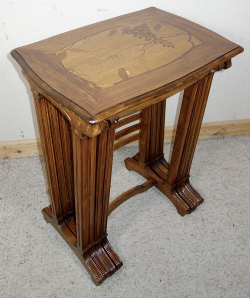 FRENCH ART NOUVEAU GALL INSPIRED NEST OF FOUR TABLES - ADDITIONAL PHOTO 9