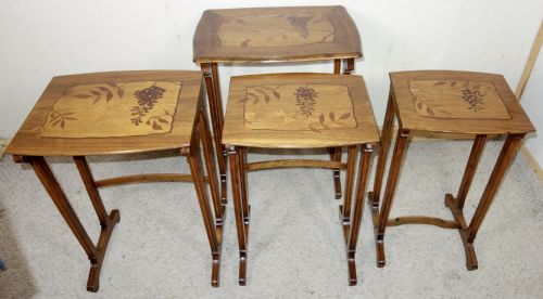 FRENCH ART NOUVEAU GALL INSPIRED NEST OF FOUR TABLES - ADDITIONAL PHOTO 10