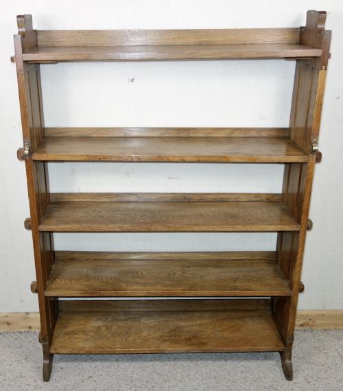 oak open bookcase - CATEGORY: ANTIQUE BOOKCASES - DATED 1910