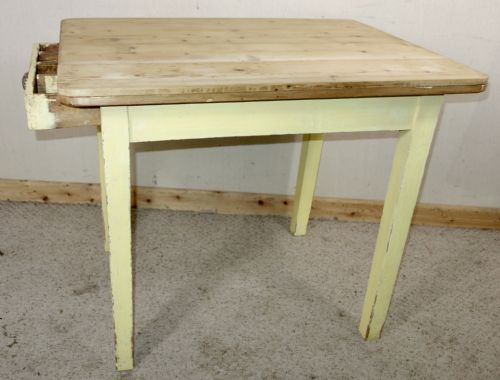 PAINTED PINE KITCHEN TABLE WITH DRAWER - ADDITIONAL PHOTO 9