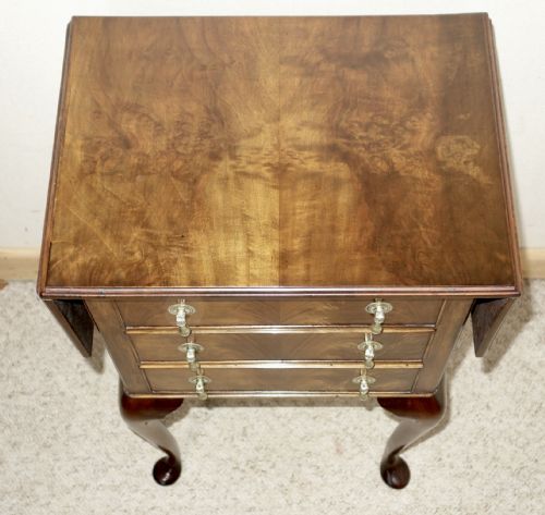 WALNUT BEDSIDE TABLE WITH FLAPS - ADDITIONAL PHOTO 1