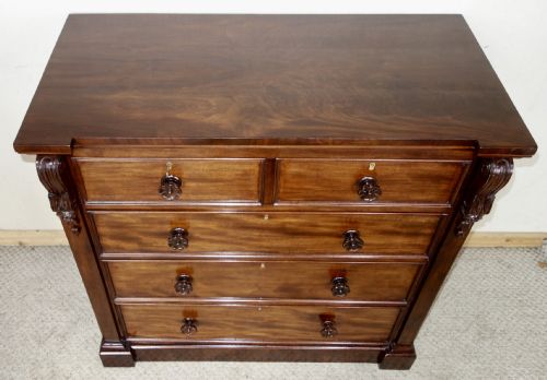 VICTORIAN MAHOGANY CHEST OF DRAWERS - ADDITIONAL PHOTO 3