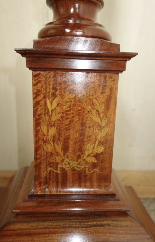EDWARDIAN SATINWOOD INLAY LAMP STANDARD - ADDITIONAL PHOTO 2
