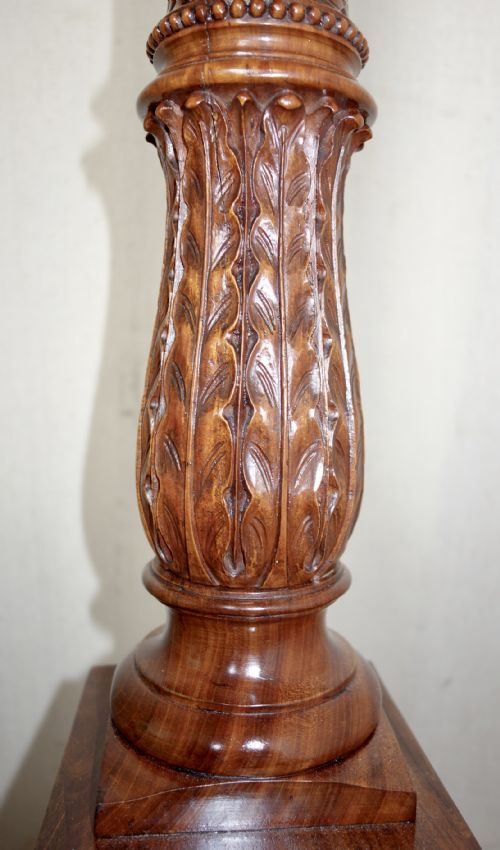 EDWARDIAN SATINWOOD INLAY LAMP STANDARD - ADDITIONAL PHOTO 3
