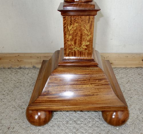 EDWARDIAN SATINWOOD INLAY LAMP STANDARD - ADDITIONAL PHOTO 5