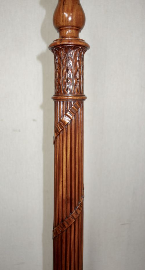 EDWARDIAN SATINWOOD INLAY LAMP STANDARD - ADDITIONAL PHOTO 6