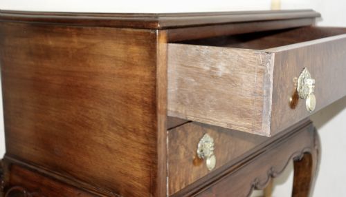 TWO DRAWER WALNUT SIDE TABLE - ADDITIONAL PHOTO 1