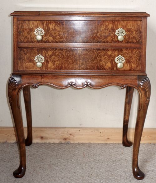 TWO DRAWER WALNUT SIDE TABLE - ADDITIONAL PHOTO 2