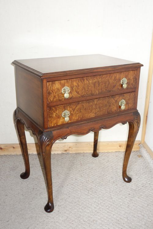 TWO DRAWER WALNUT SIDE TABLE - ADDITIONAL PHOTO 5