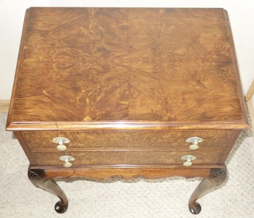 TWO DRAWER WALNUT SIDE TABLE - ADDITIONAL PHOTO 6