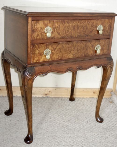 TWO DRAWER WALNUT SIDE TABLE - ADDITIONAL PHOTO 7