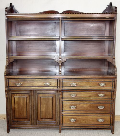 aesthetic movement mahogany bookcase - CATEGORY: ANTIQUE BOOKCASES - DATED VICTORIAN